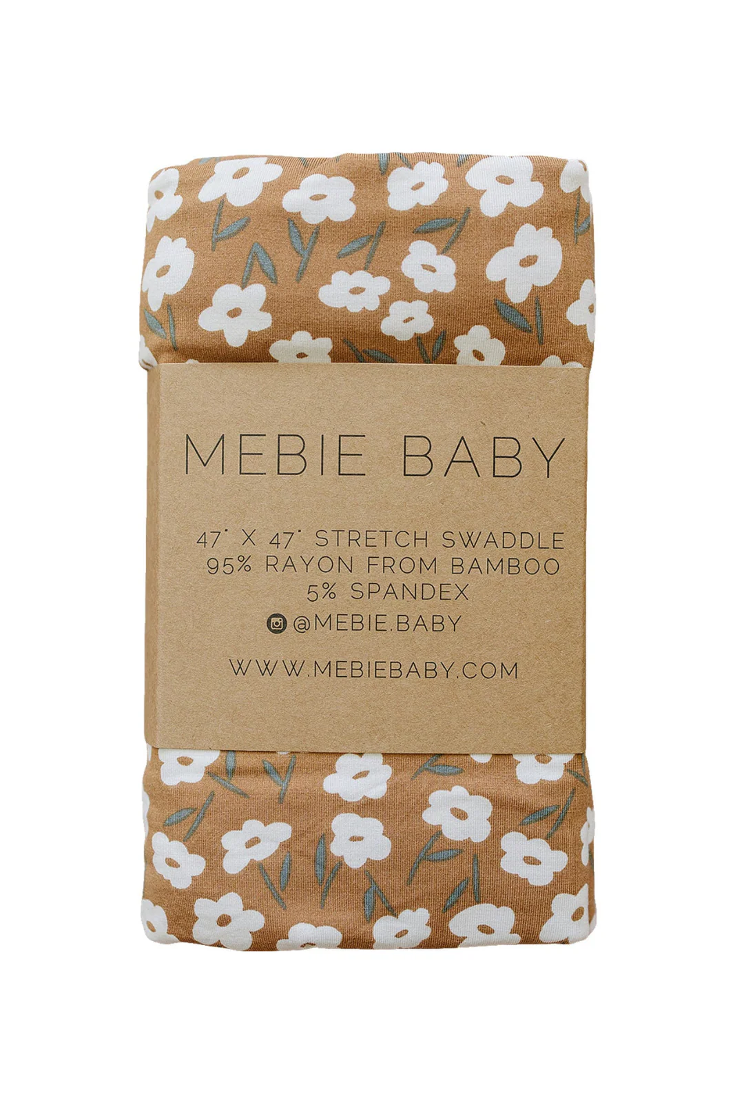 Mustard Floral Bamboo Stretch Swaddle