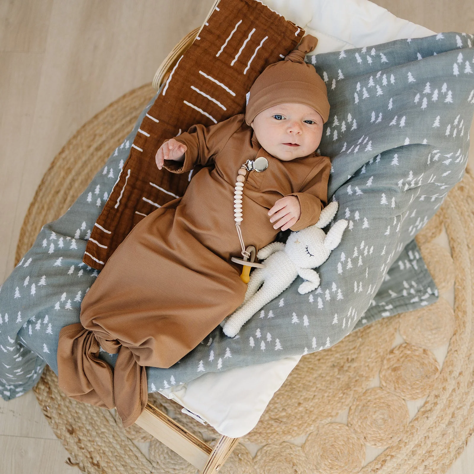 Mustard Mudcloth Muslin Burp Cloth - Image 2