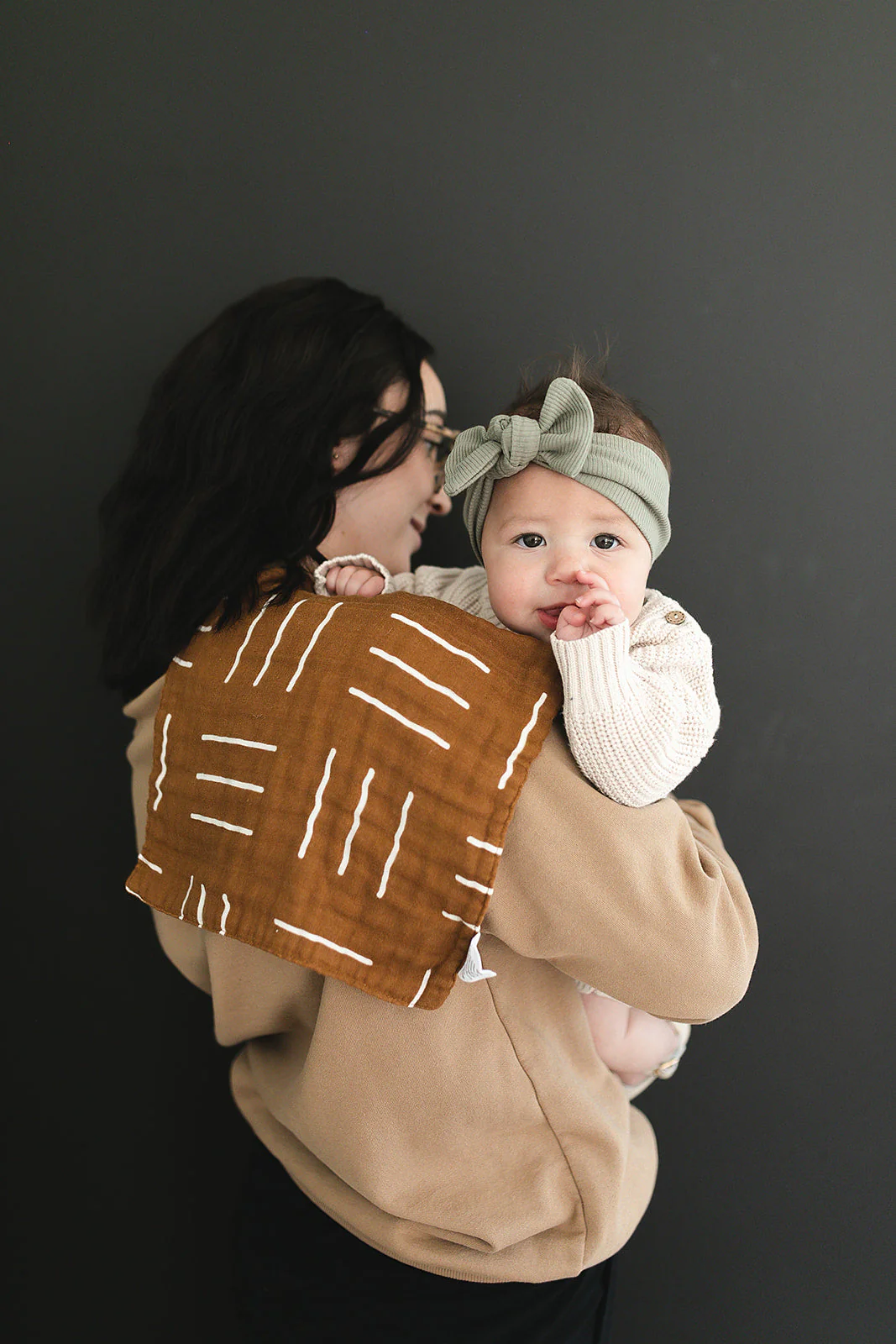 Mustard Mudcloth Muslin Burp Cloth - Image 3