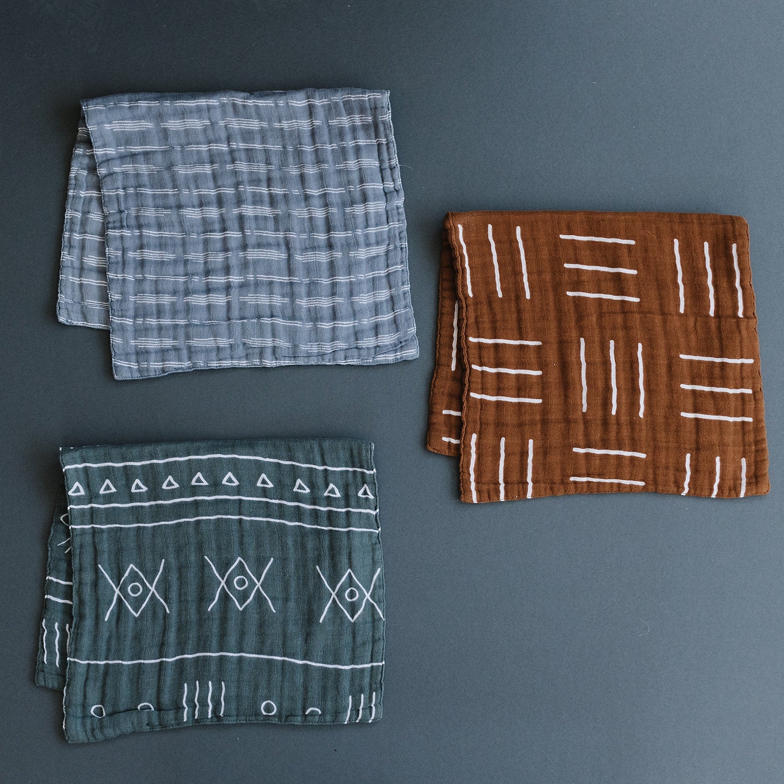Mustard Mudcloth Muslin Burp Cloth - Image 4