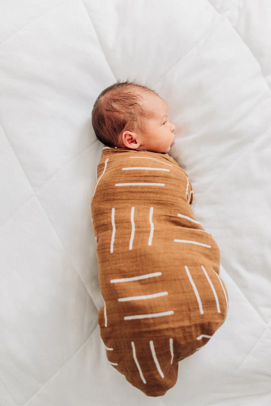 Mustard Mudcloth Muslin Swaddle Blanket - Image 3