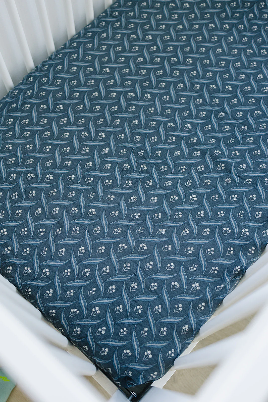 Navy Berry Muslin Crib Sheet - Image 2
