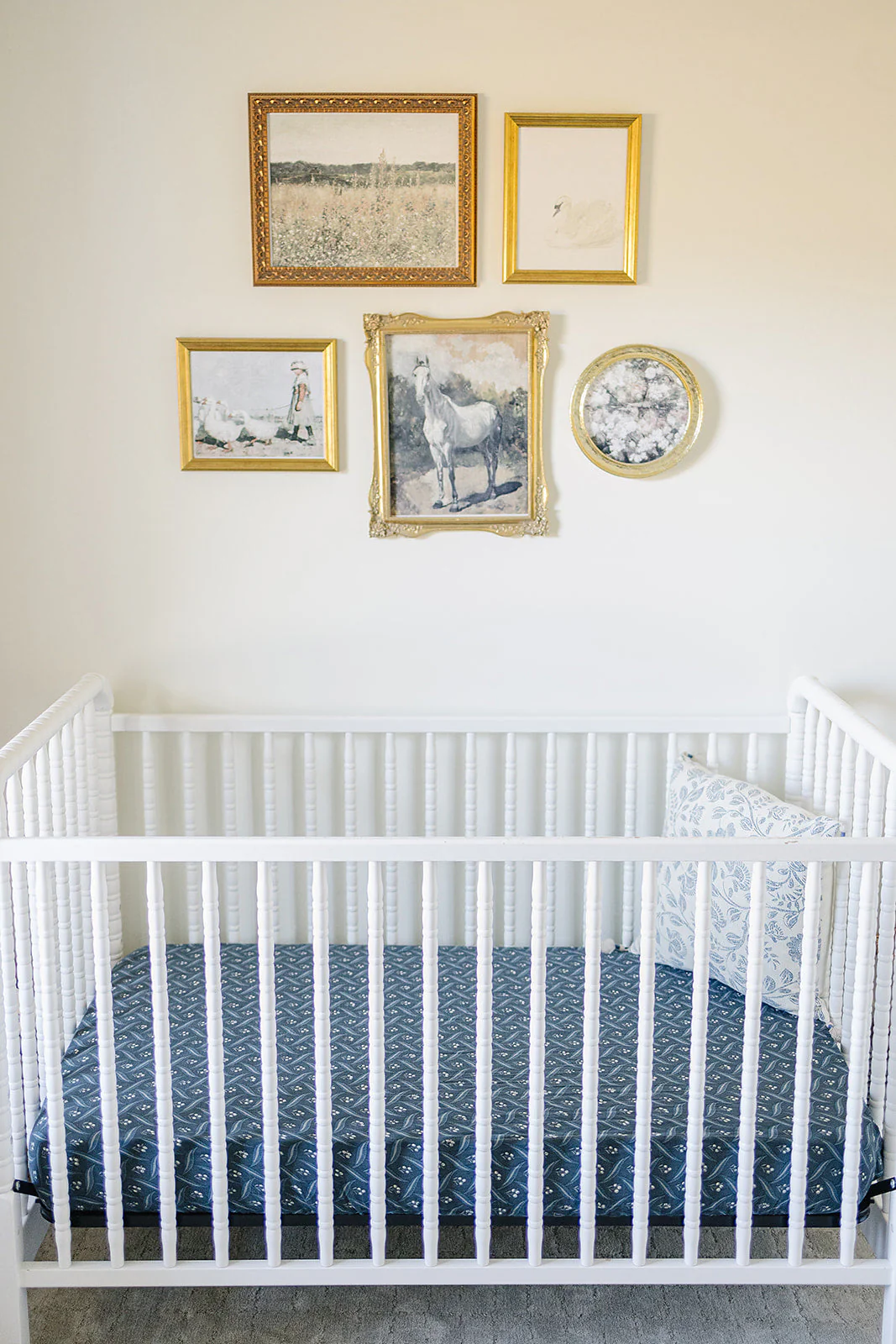 Navy Berry Muslin Crib Sheet - Image 3