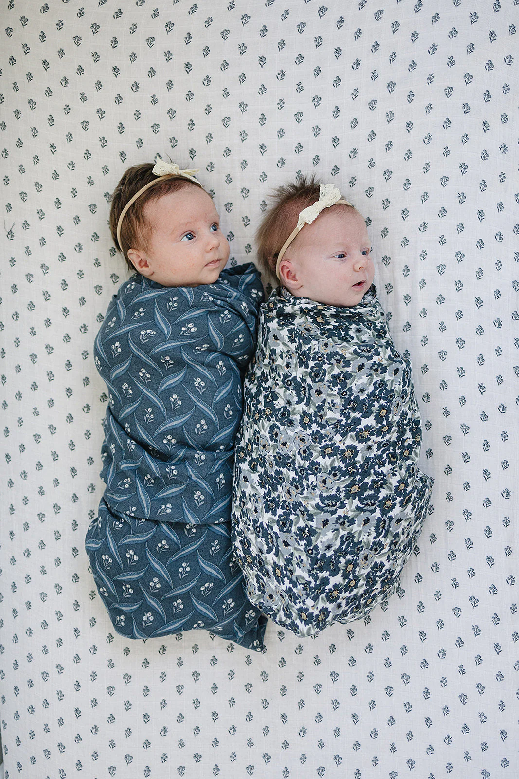 Navy Berry Muslin Swaddle Blanket - Image 3