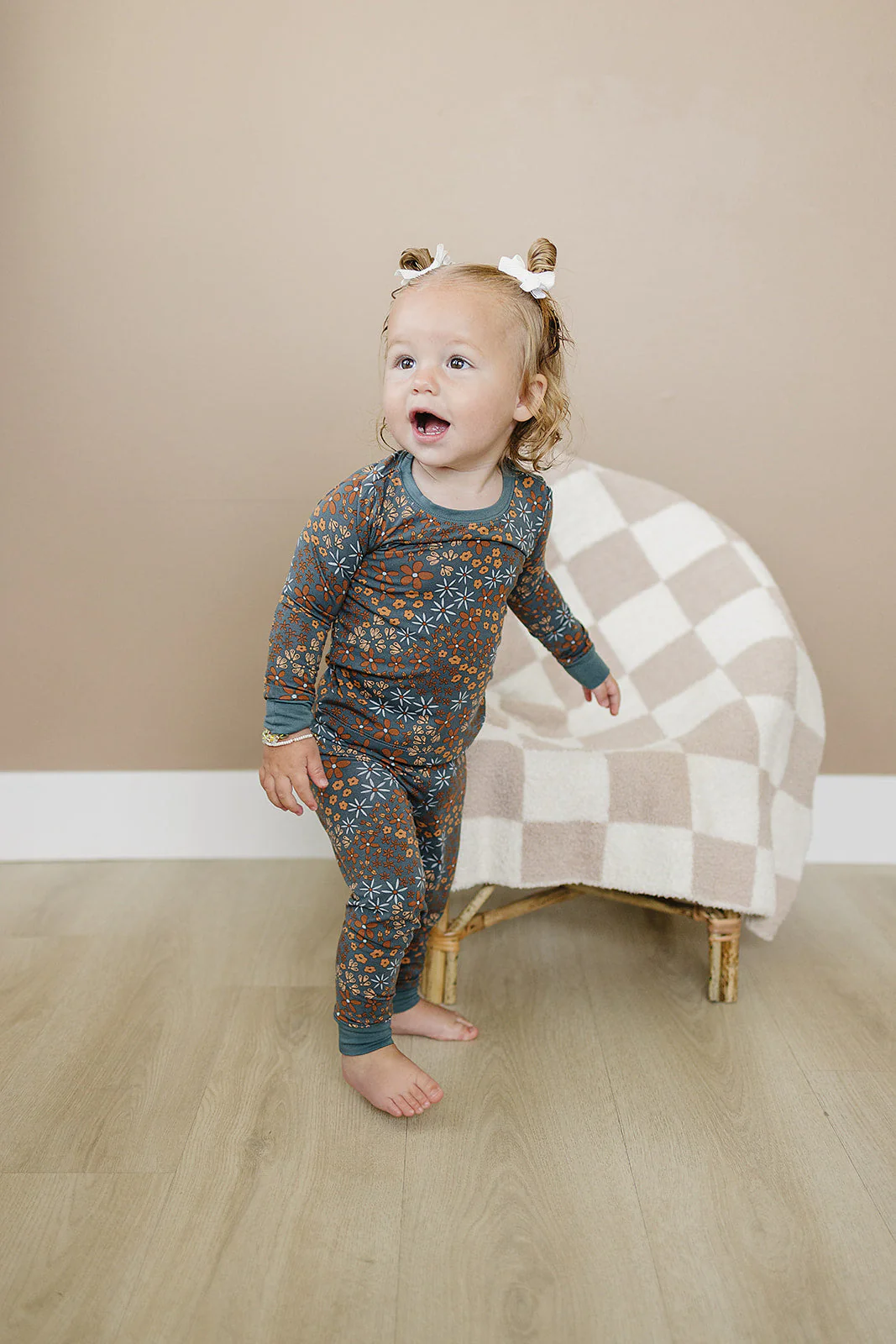 Navy Floral Bamboo Cozy Set - Image 2