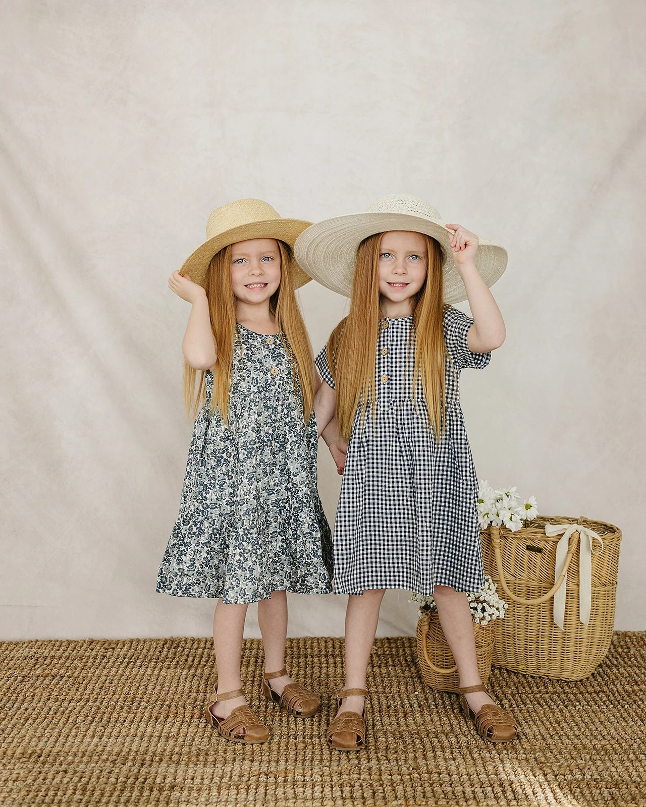 Navy Gingham Linen Cotton Dress - Image 5