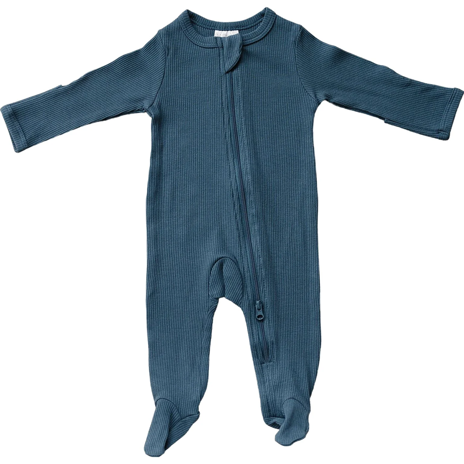 Navy Organic Cotton Ribbed Zipper - Image 3