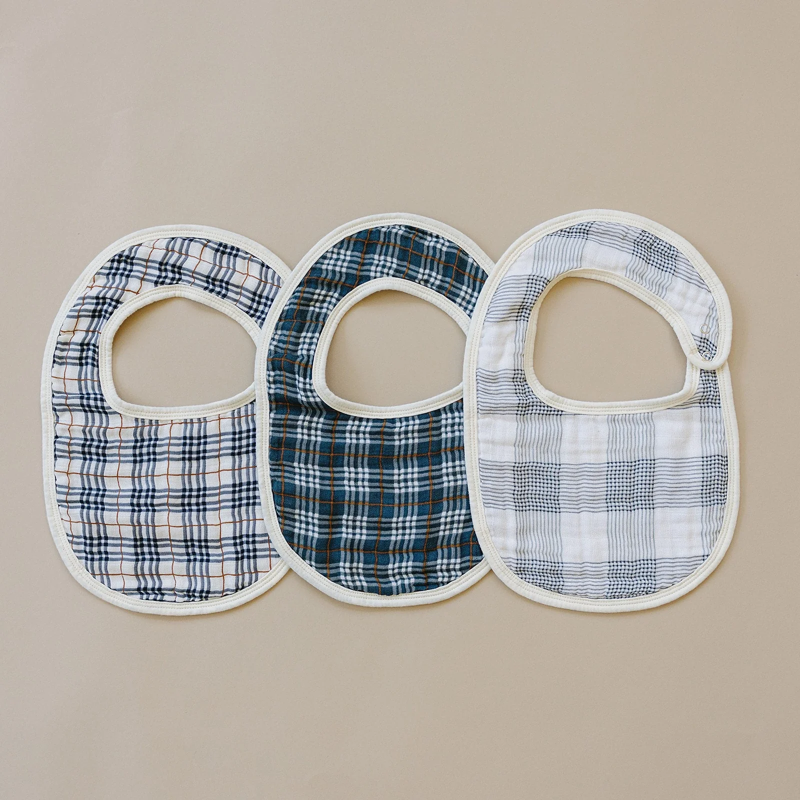 Navy Plaid Classic Muslin Bib - Image 5
