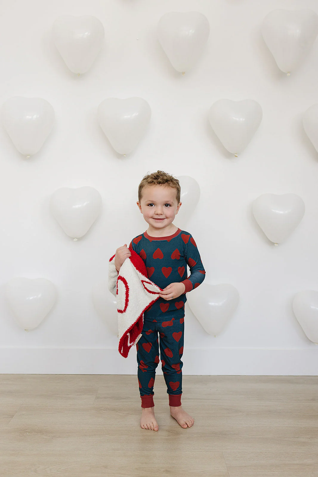 Navy + Red Hearts Ribbed Bamboo Cozy Set - Image 6