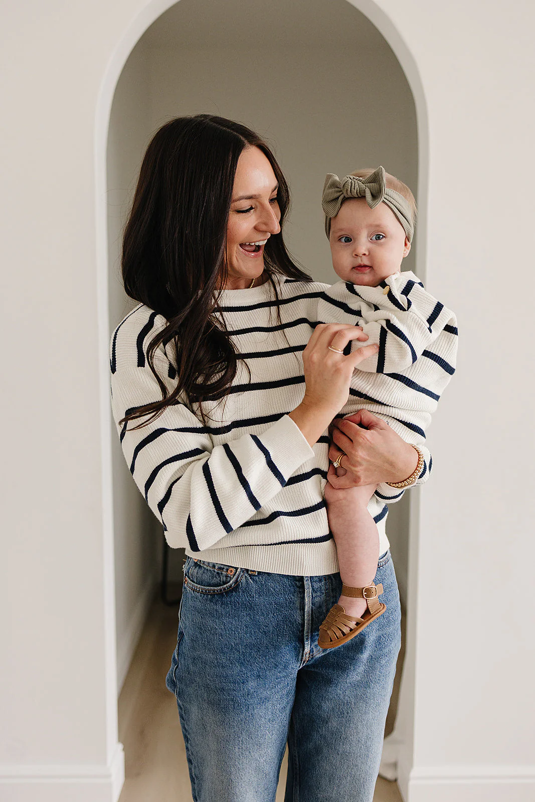 Navy Stripe Knit Sweater - Image 11