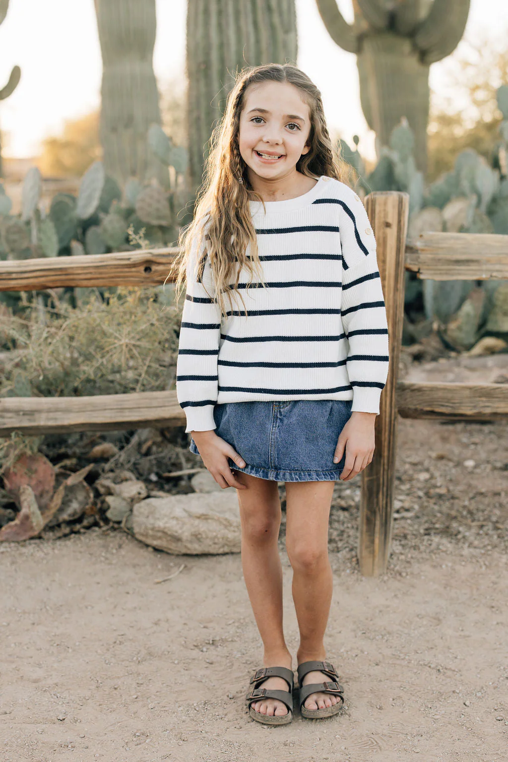 Navy Stripe Knit Sweater - Image 2
