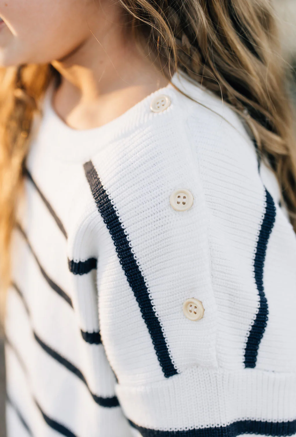 Navy Stripe Knit Sweater - Image 3