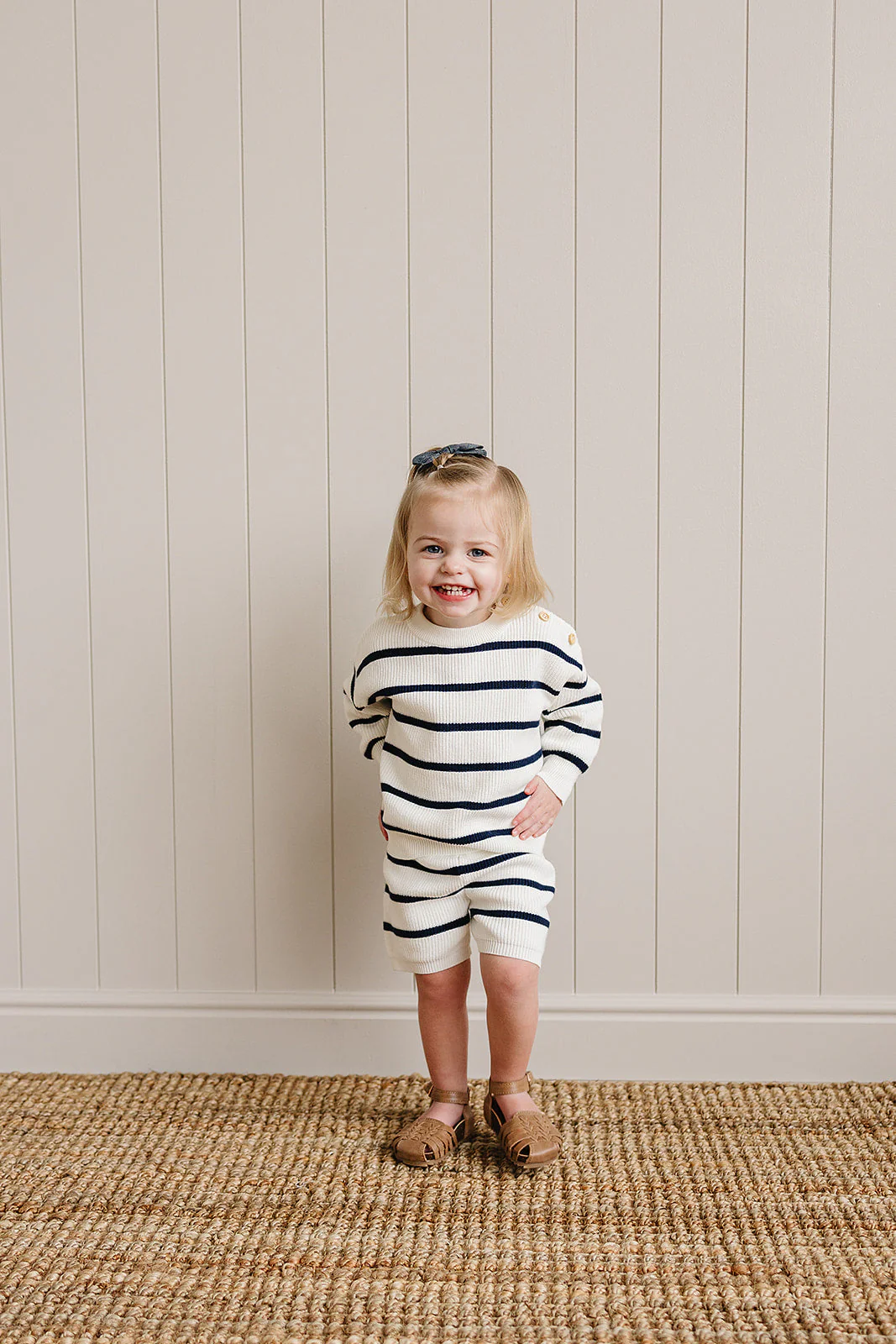 Navy Stripe Knit Sweater - Image 9