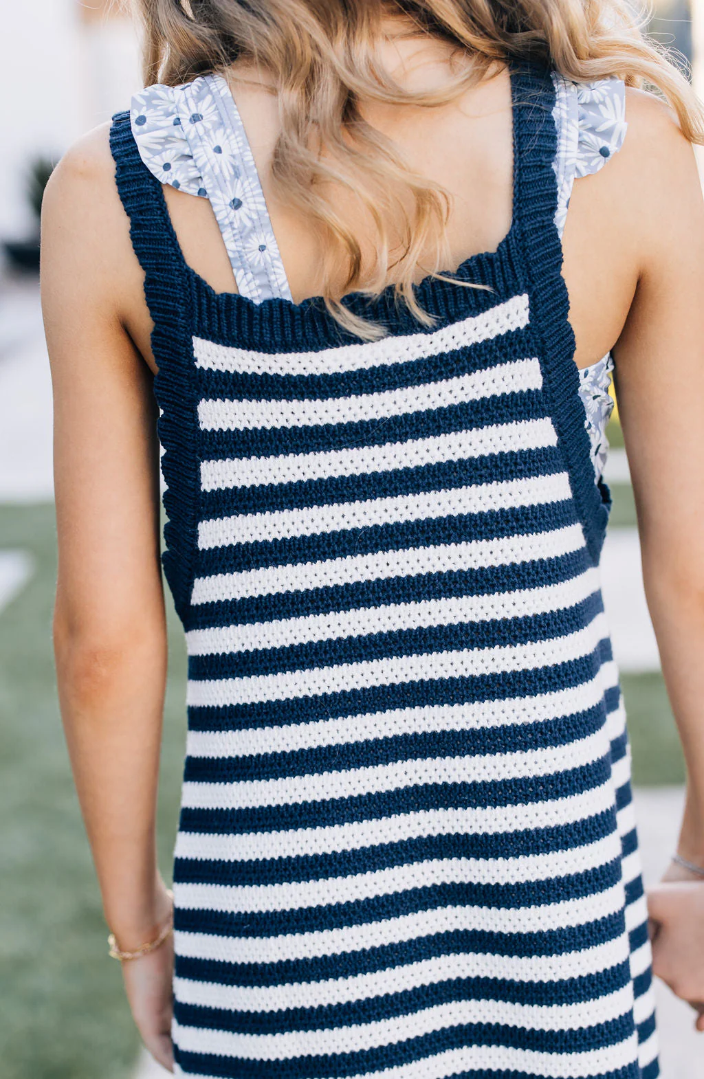 Navy Stripe Knit Tank Dress - Image 10
