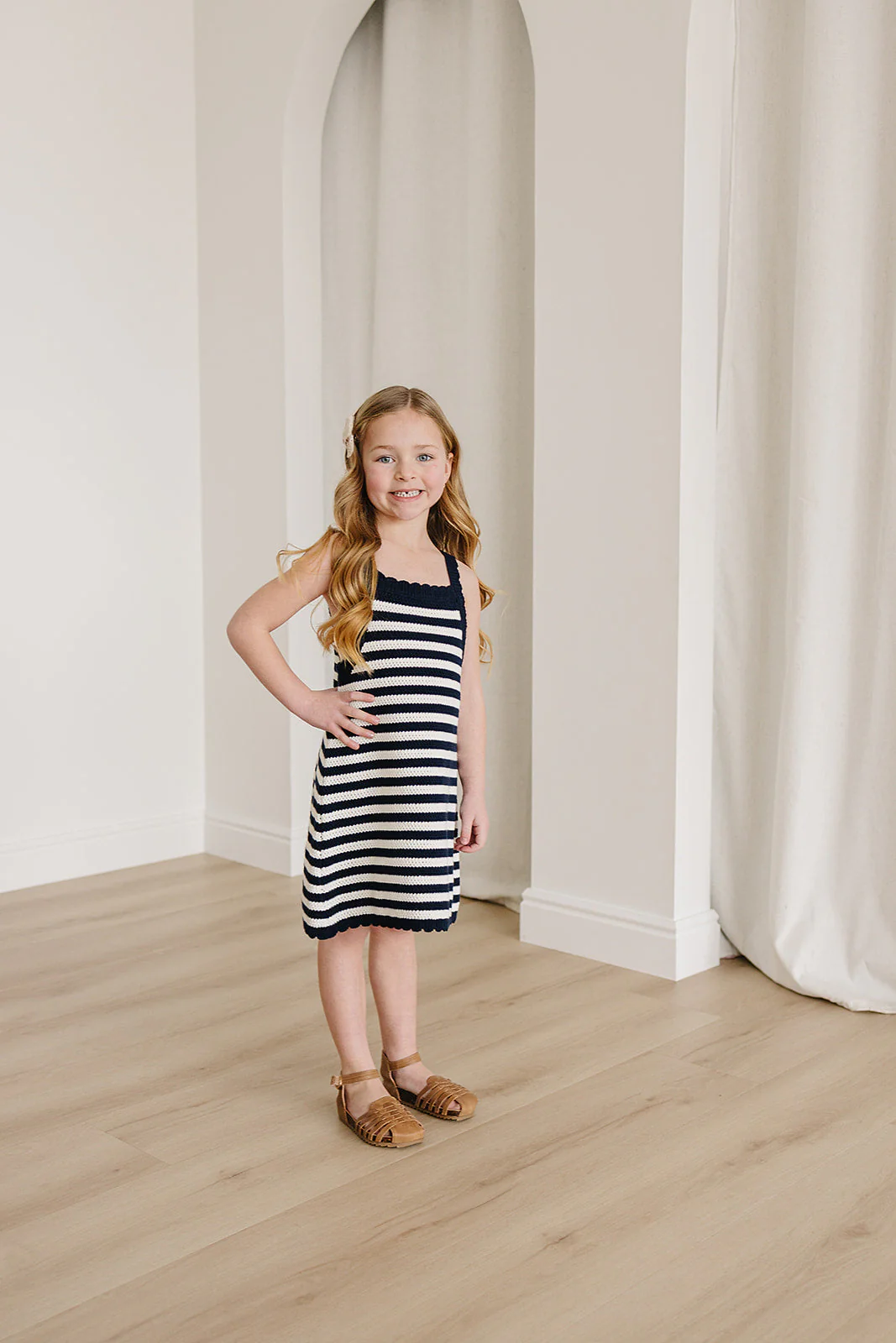 Navy Stripe Knit Tank Dress - Image 6