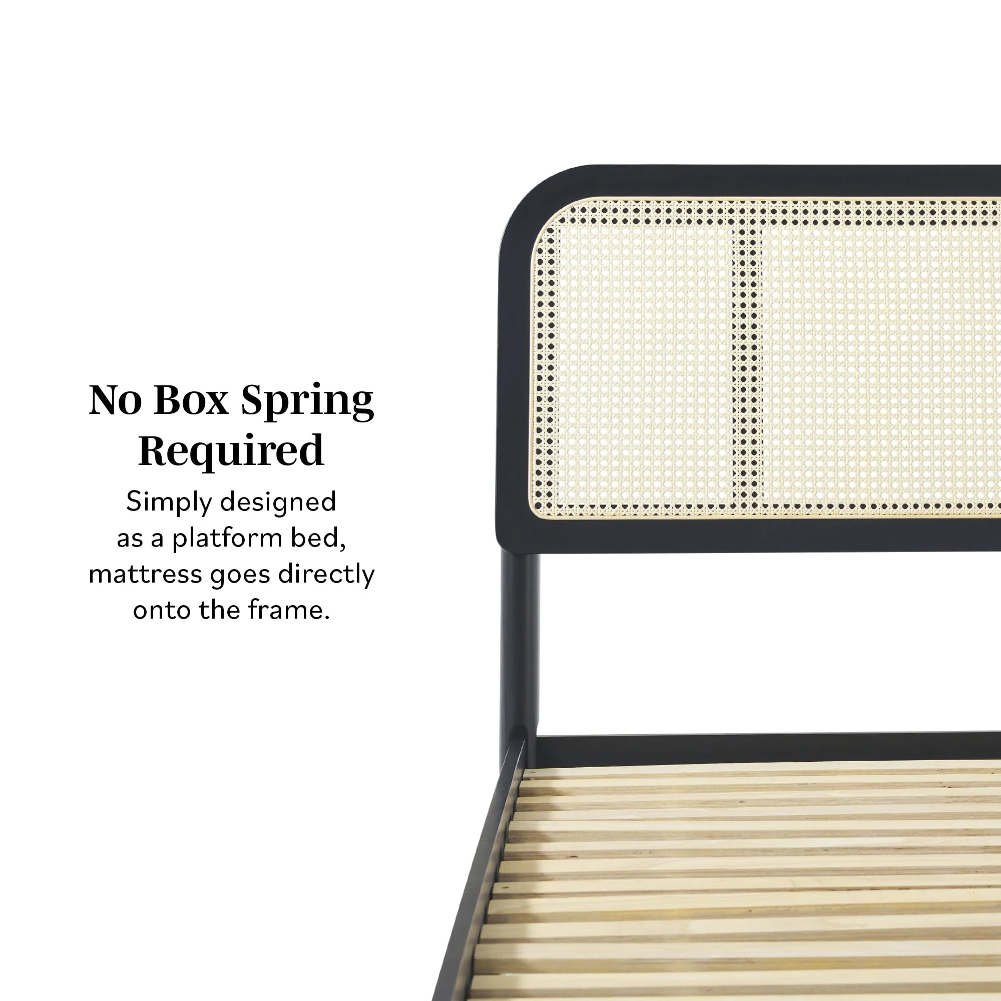 Neru Boho Curved Rattan-Headboard Bed Collection (Queen or King) - Image 3