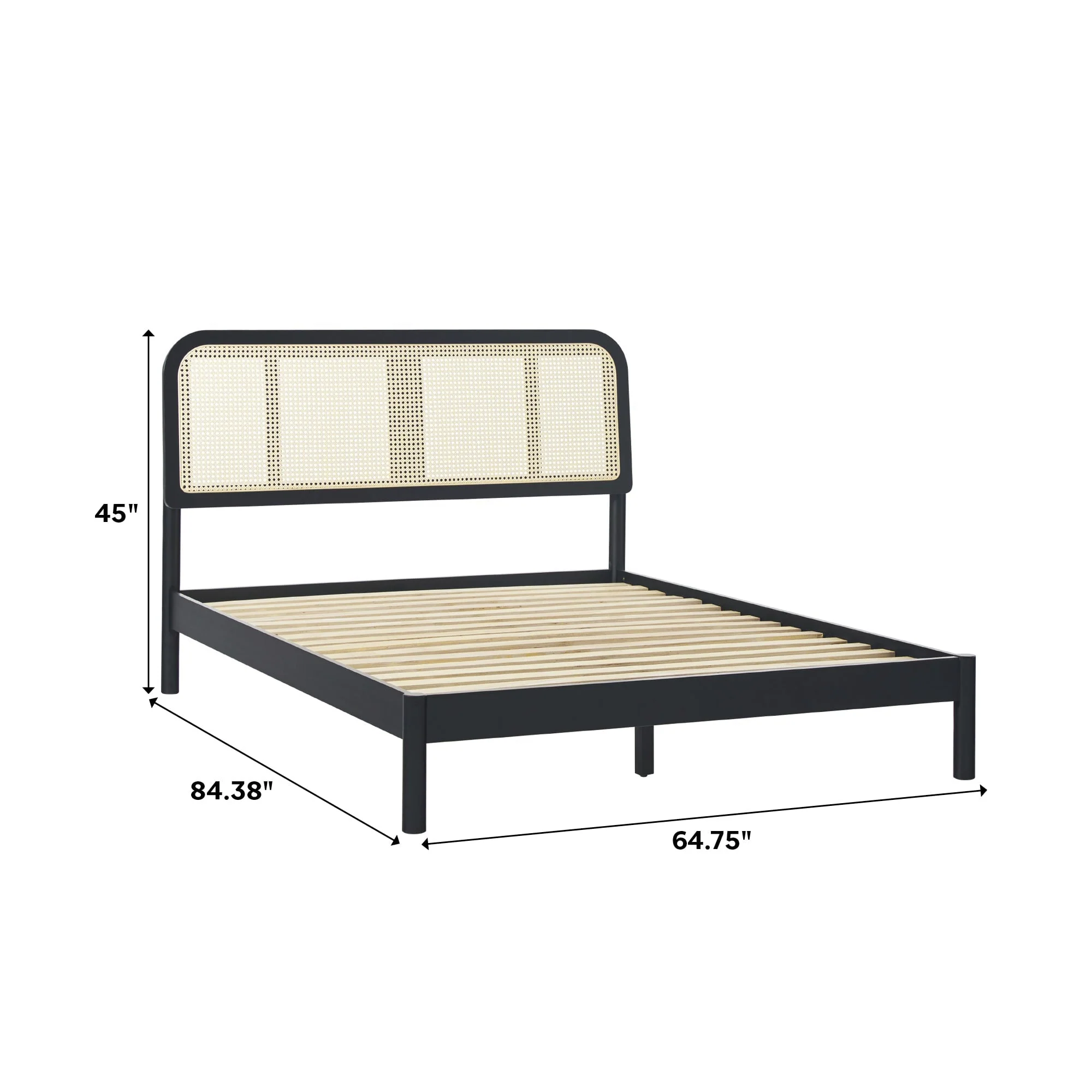 Neru Boho Curved Rattan-Headboard Bed Collection (Queen or King) - Image 5