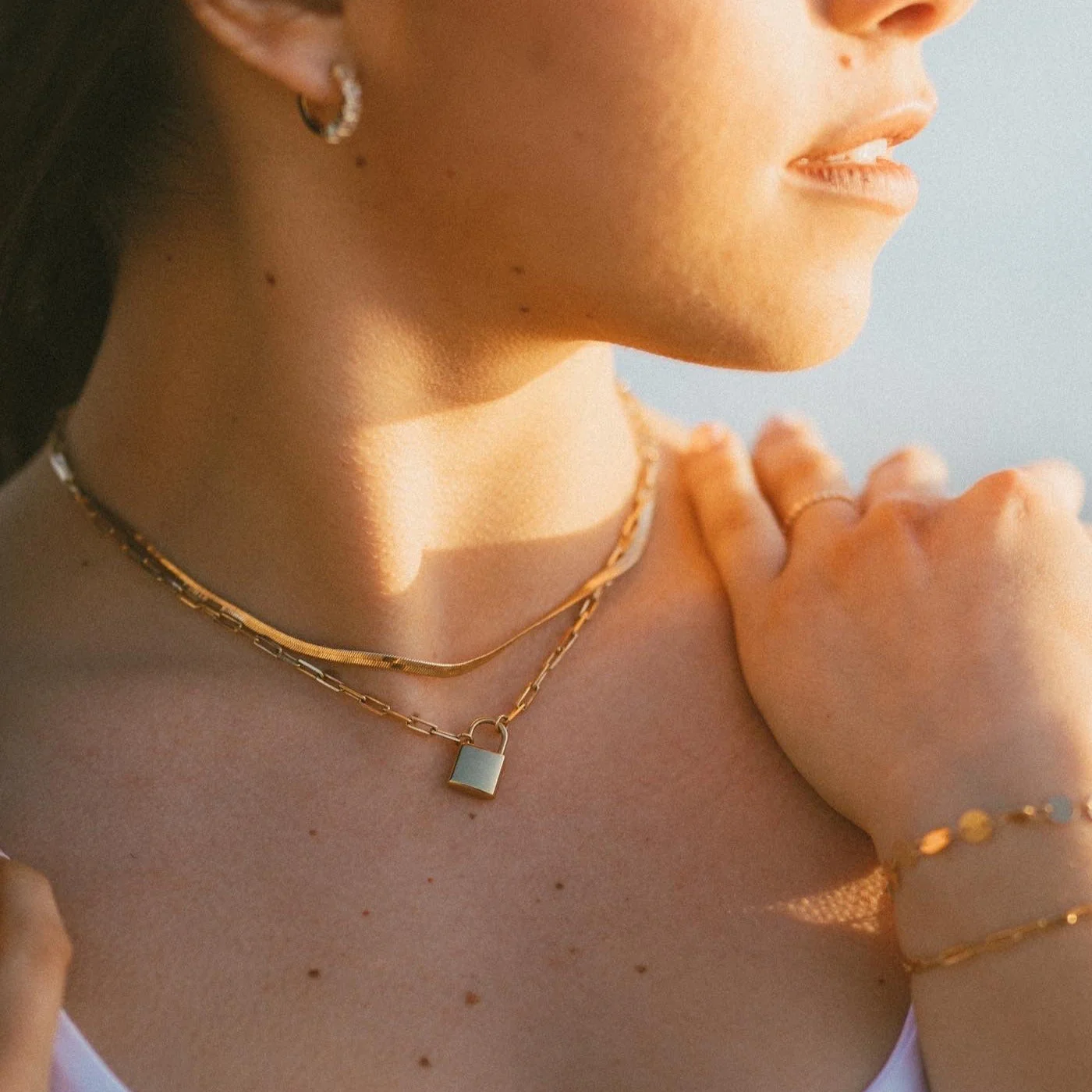 Newport Gold Filled Lock Necklace - Image 2