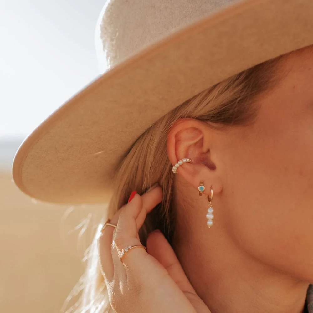 Noelle Turquoise Hoops - Image 2