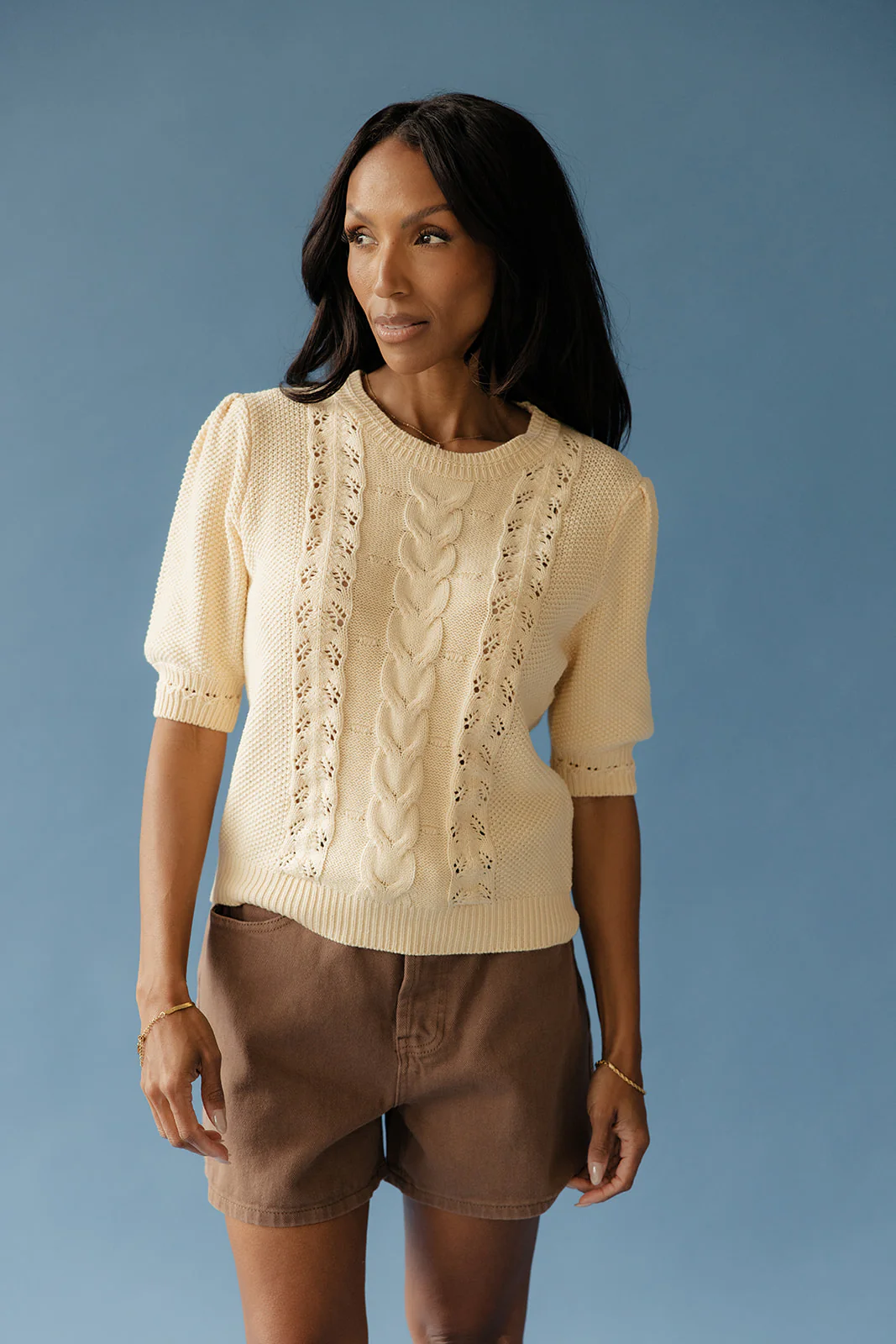 Oat + Honey Cable Knit Sweater - Image 4