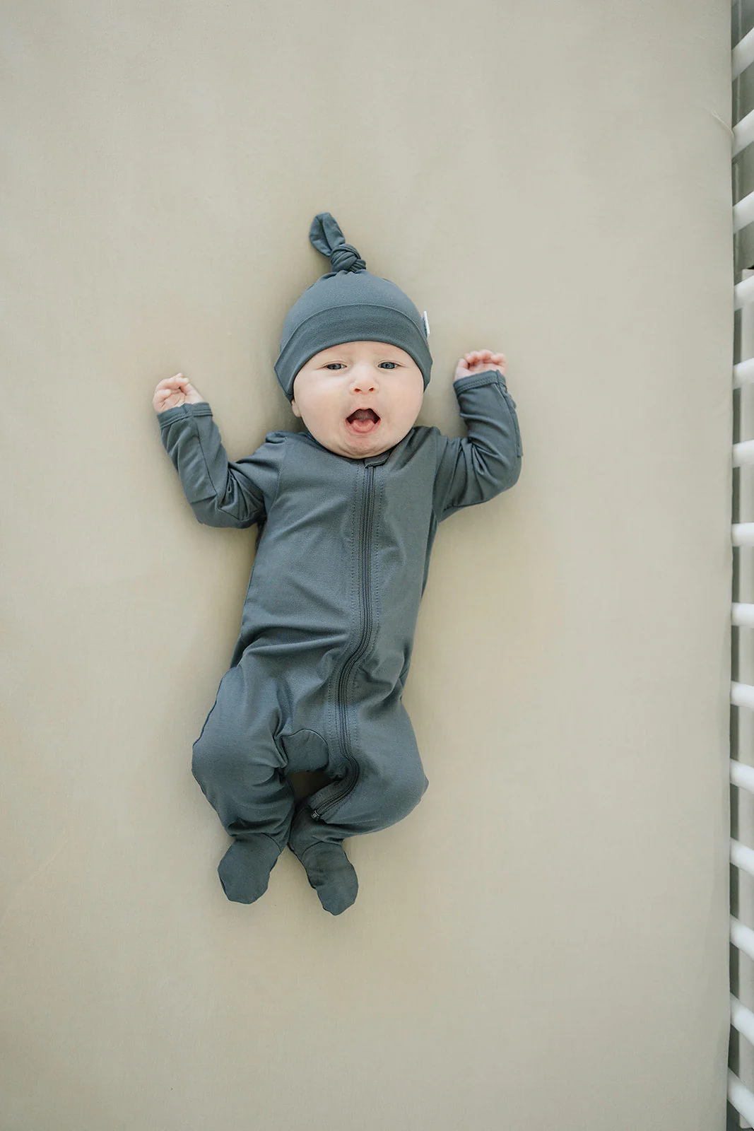 Oatmeal Bamboo Stretch Crib Sheet - Image 8