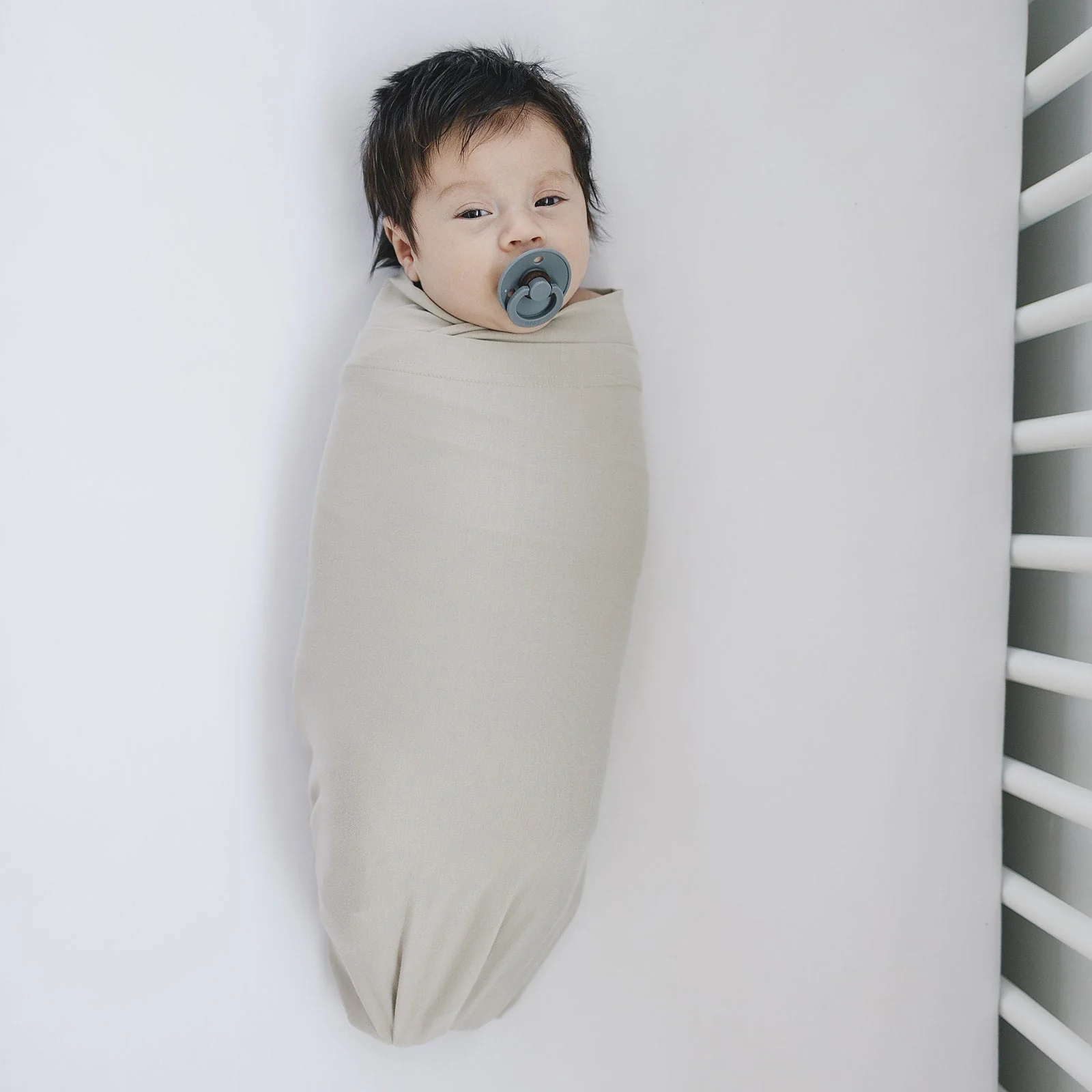 Oatmeal Bamboo Stretch Swaddle - Image 6