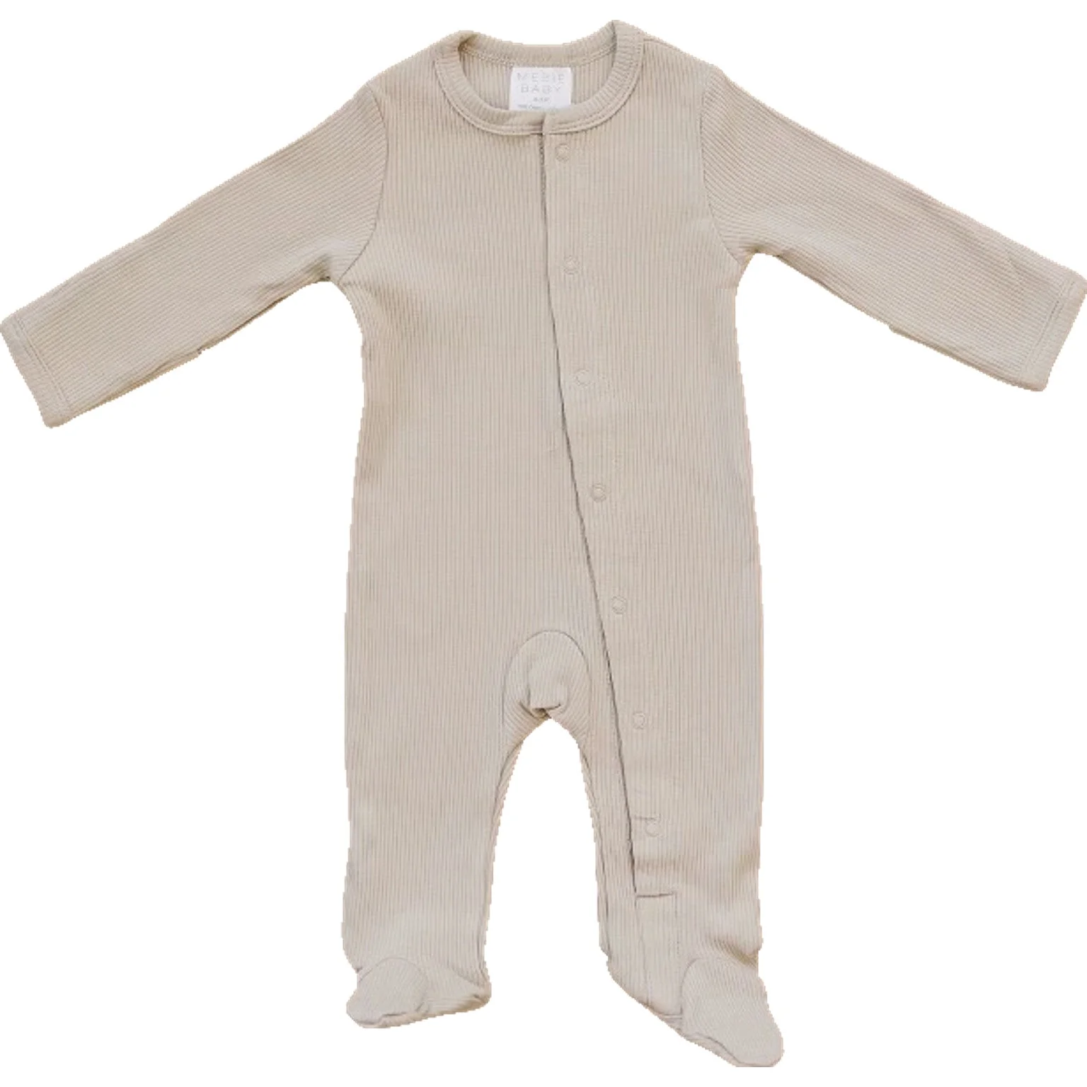 Oatmeal Organic Cotton Ribbed Snap - Image 3