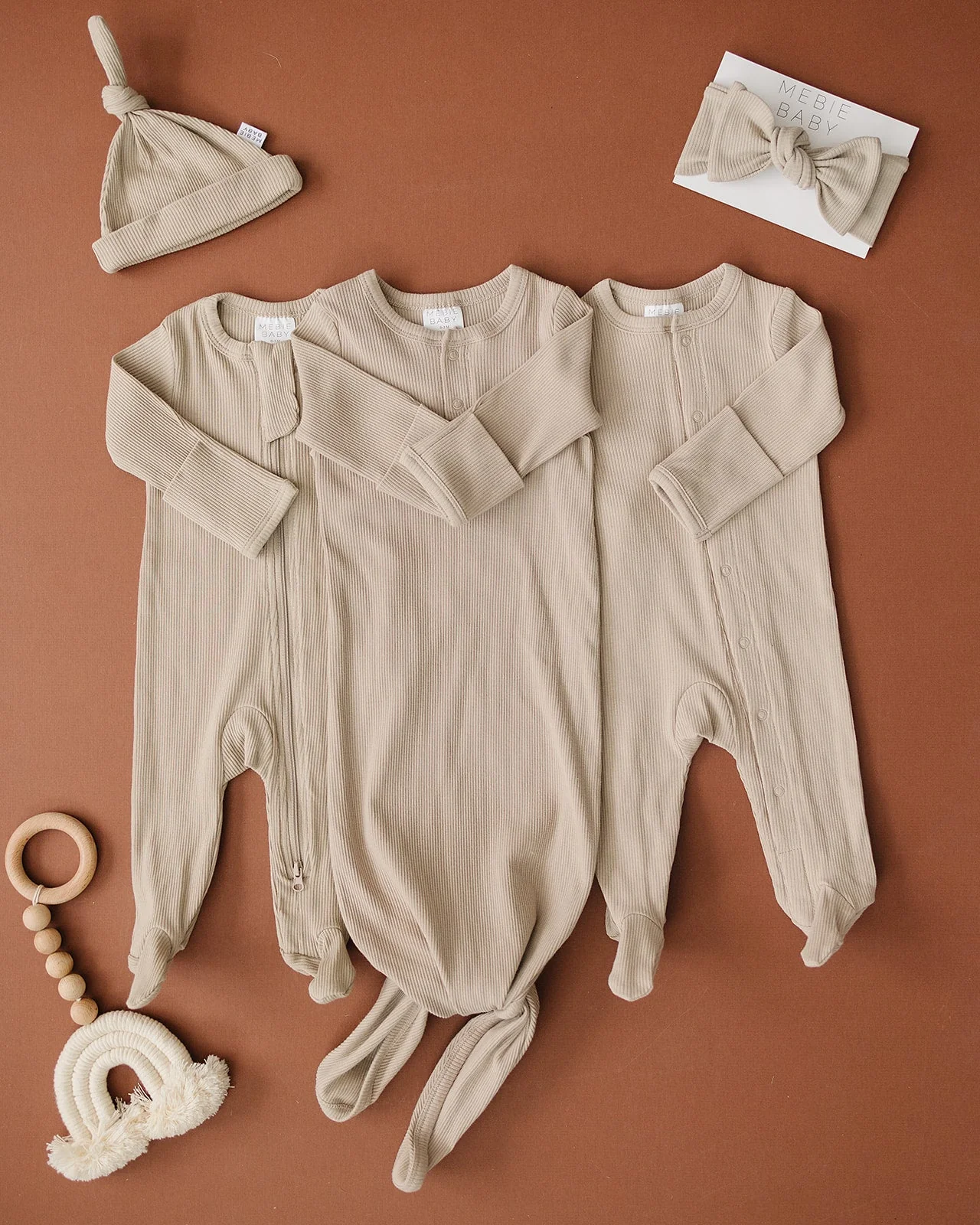 Oatmeal Organic Cotton Ribbed Zipper - Image 10