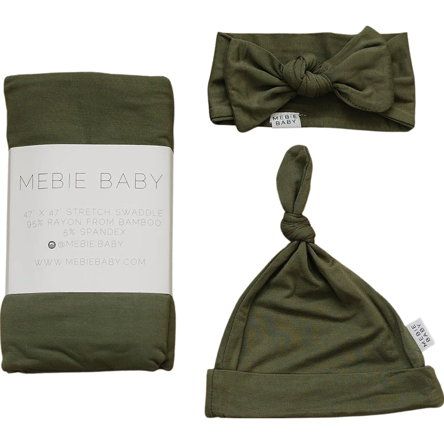 Olive Bamboo Hat OR Head Wrap Set - Image 3