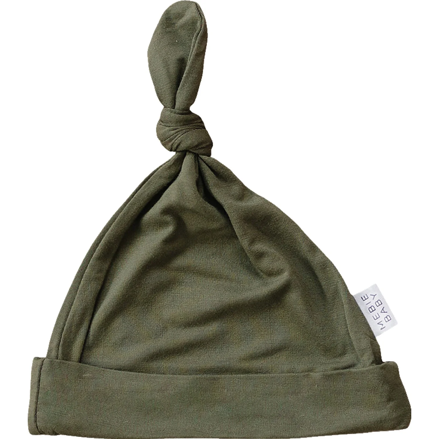 Olive Bamboo Newborn Knot Hat - Image 4