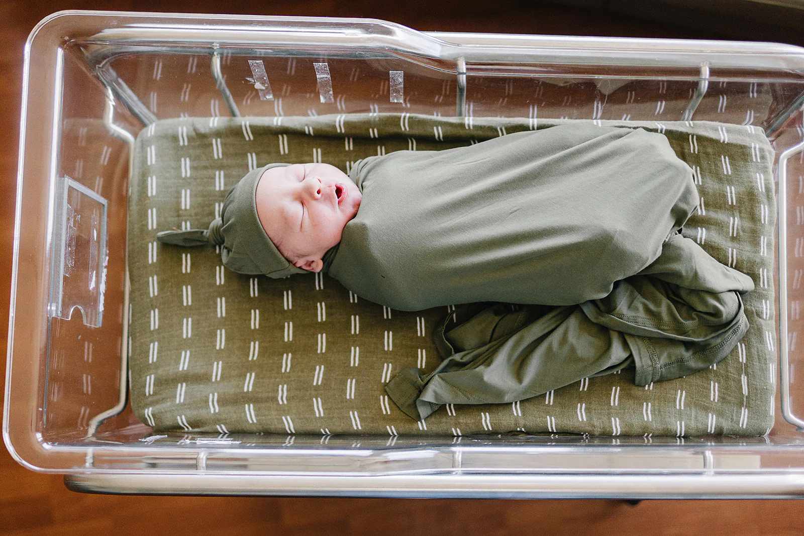 Olive Bamboo Newborn Knot Hat - Image 6