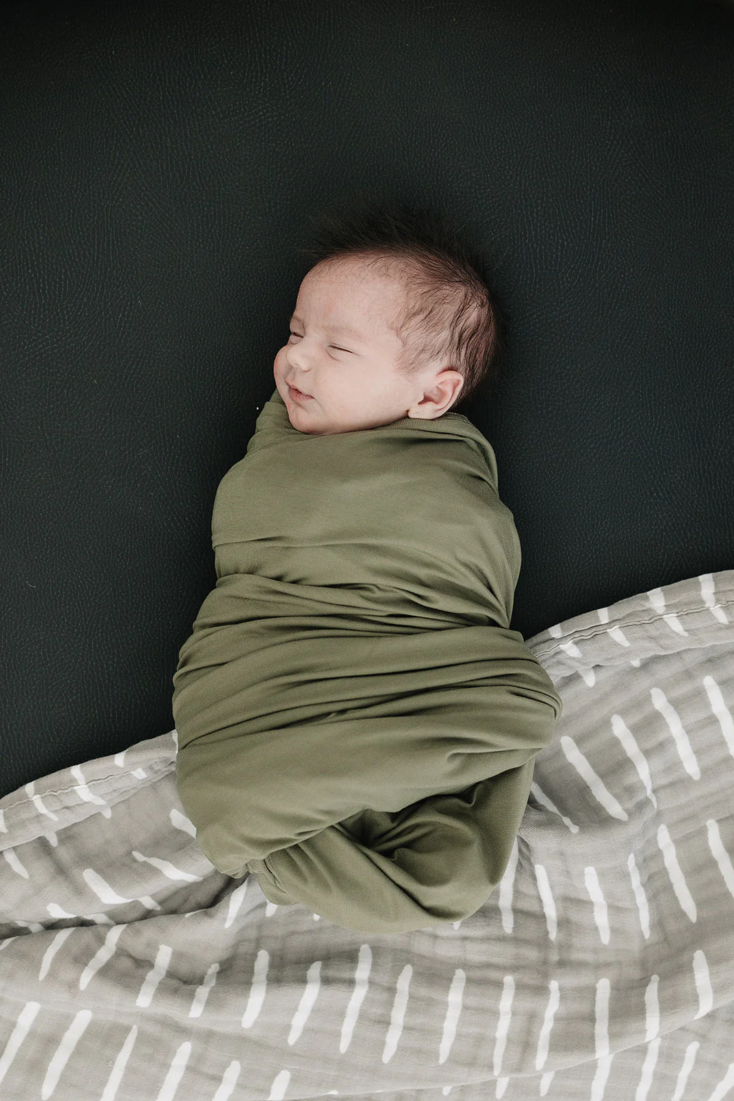 Olive Bamboo Stretch Swaddle - Image 3