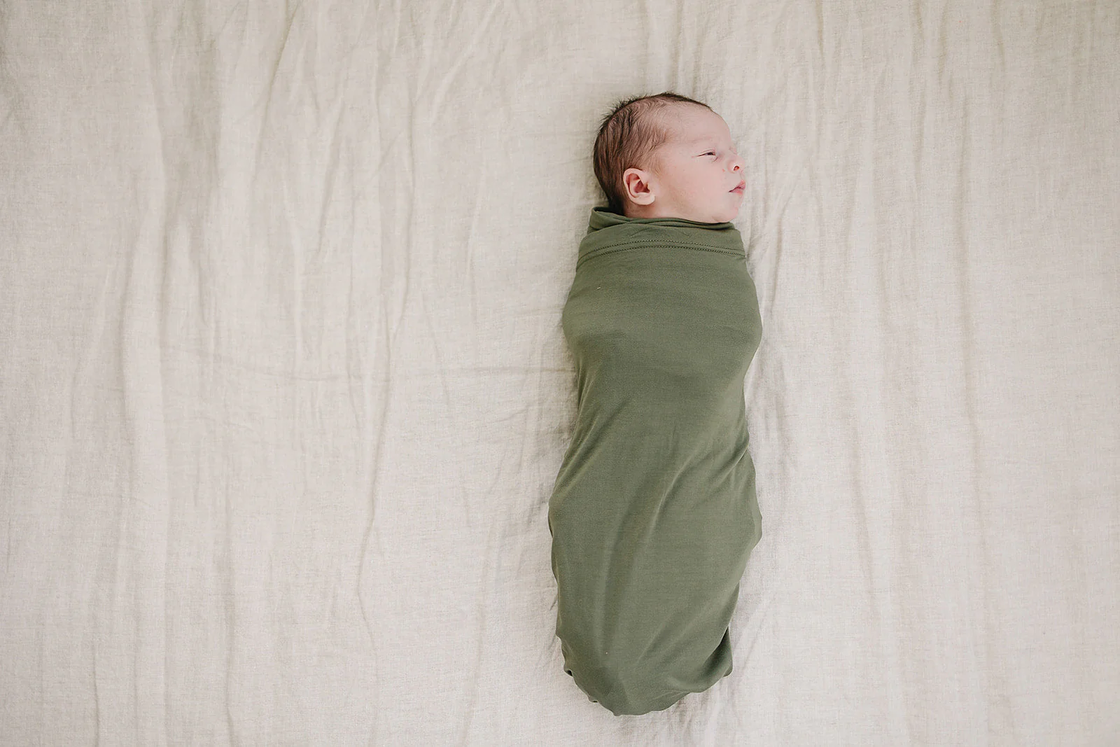 Olive Bamboo Stretch Swaddle - Image 6