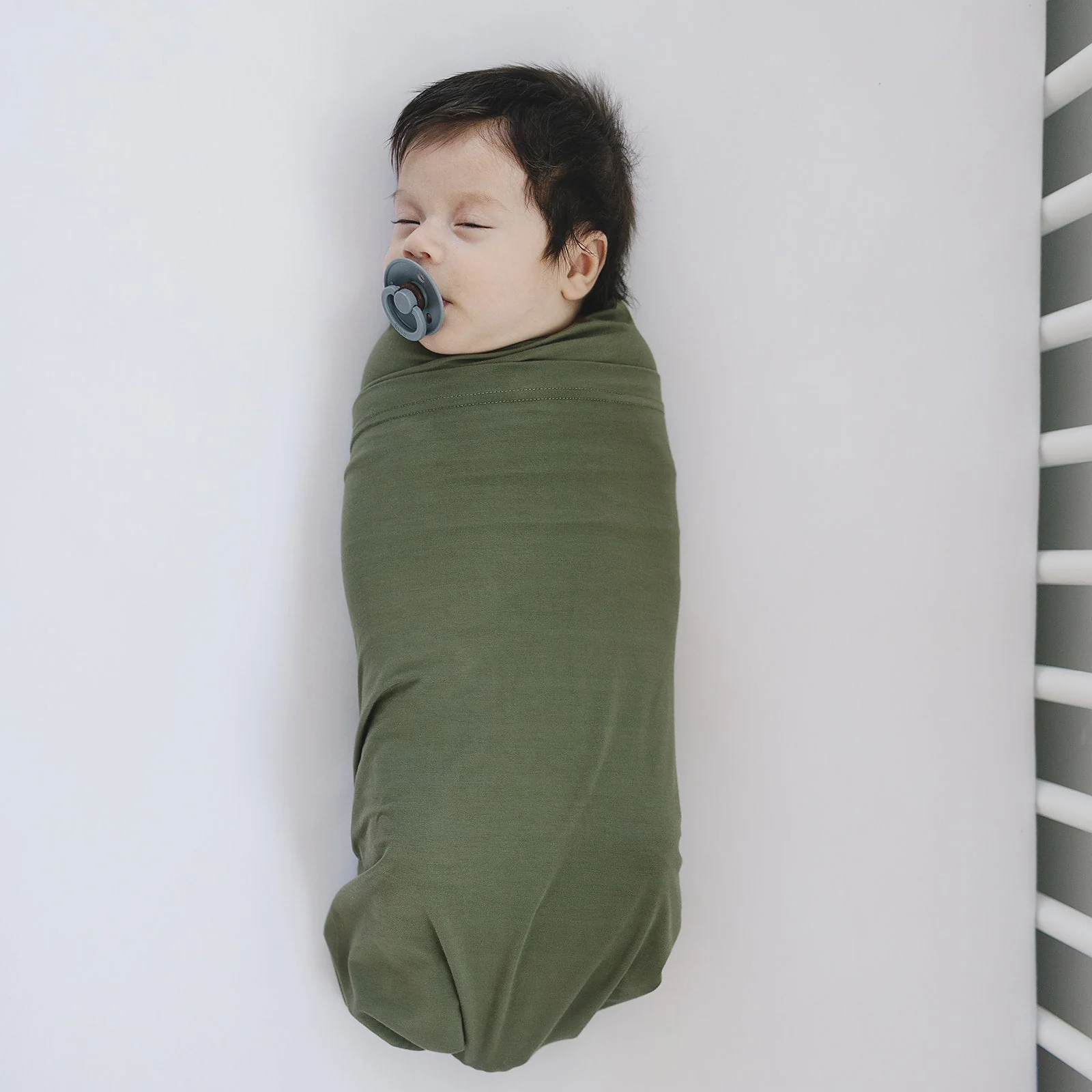 Olive Bamboo Stretch Swaddle - Image 7