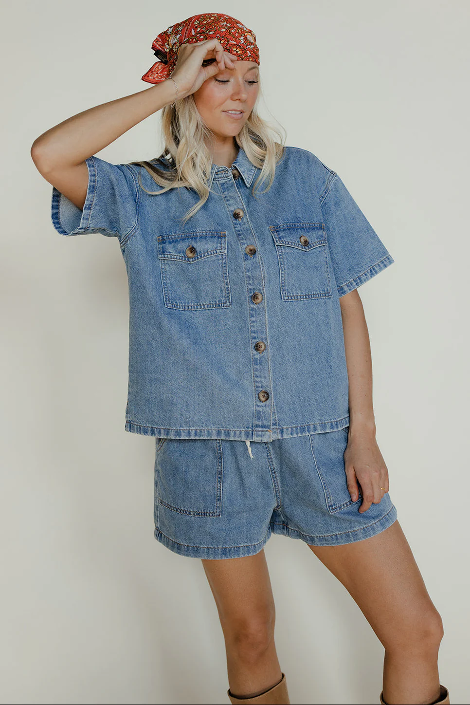 Oops I Fell In Love Denim Blouse