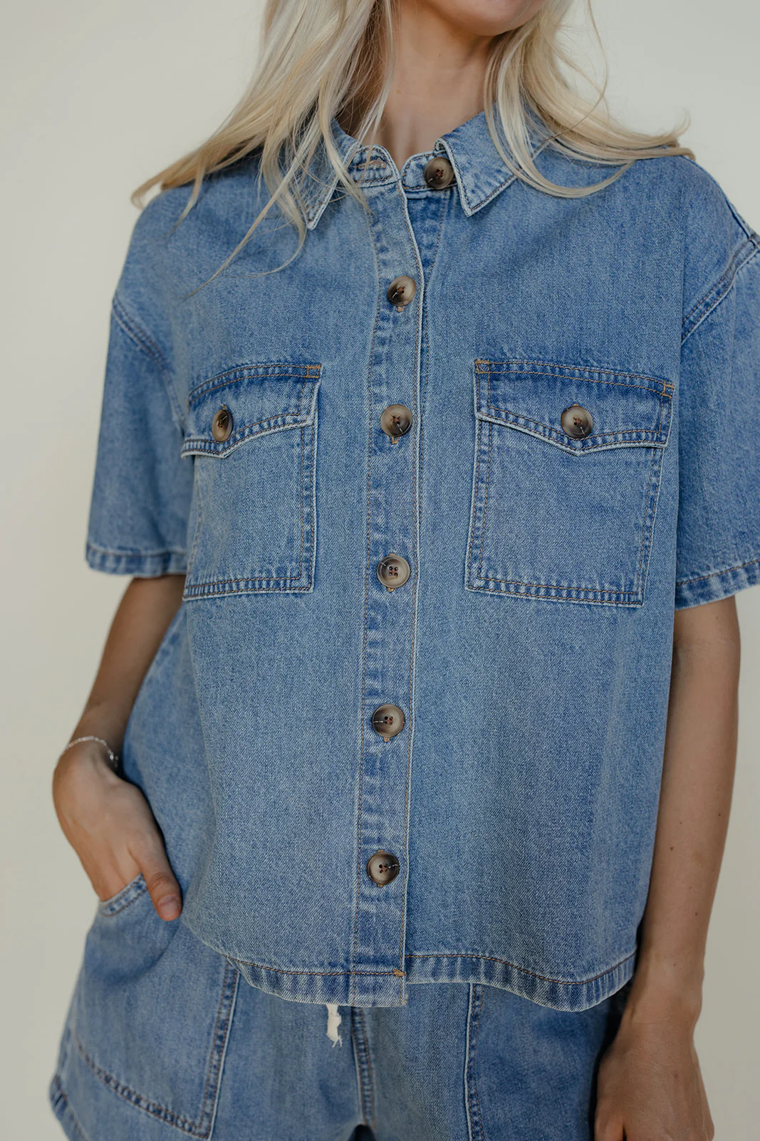 Oops I Fell In Love Denim Blouse - Image 7