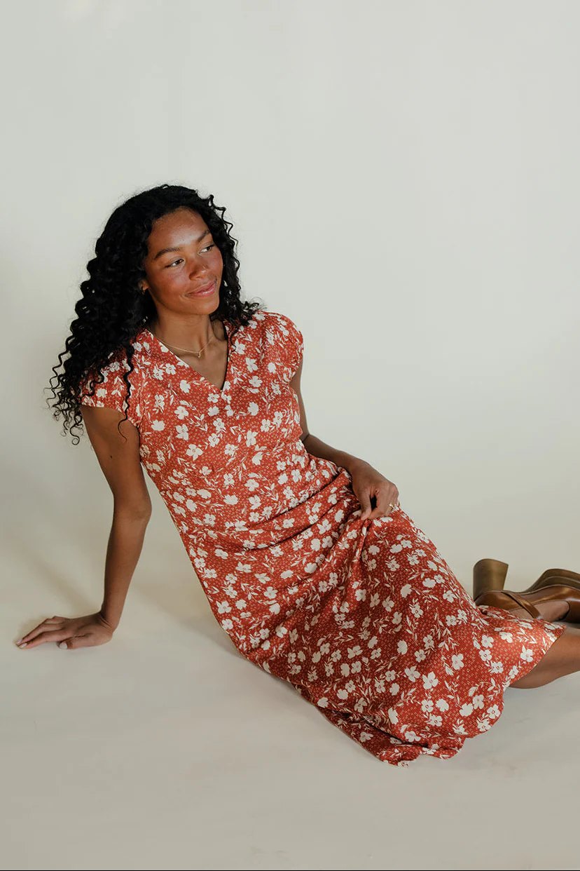 Painted Petals Floral Dress - Image 3