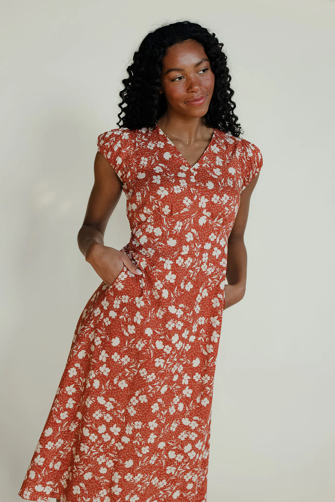 Painted Petals Floral Dress - Image 6