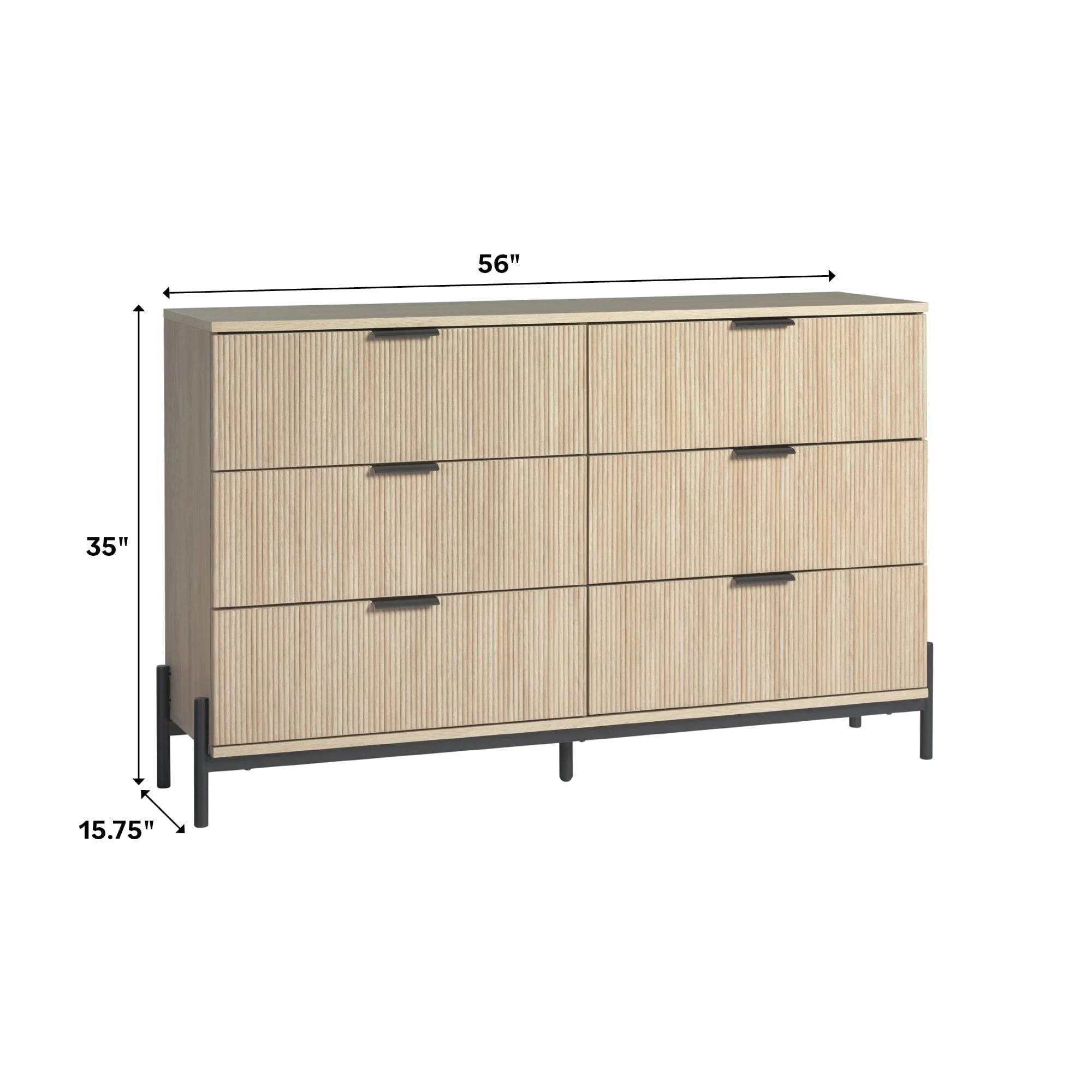 Paris Modern Scandinavian Reeded Dresser - Image 3