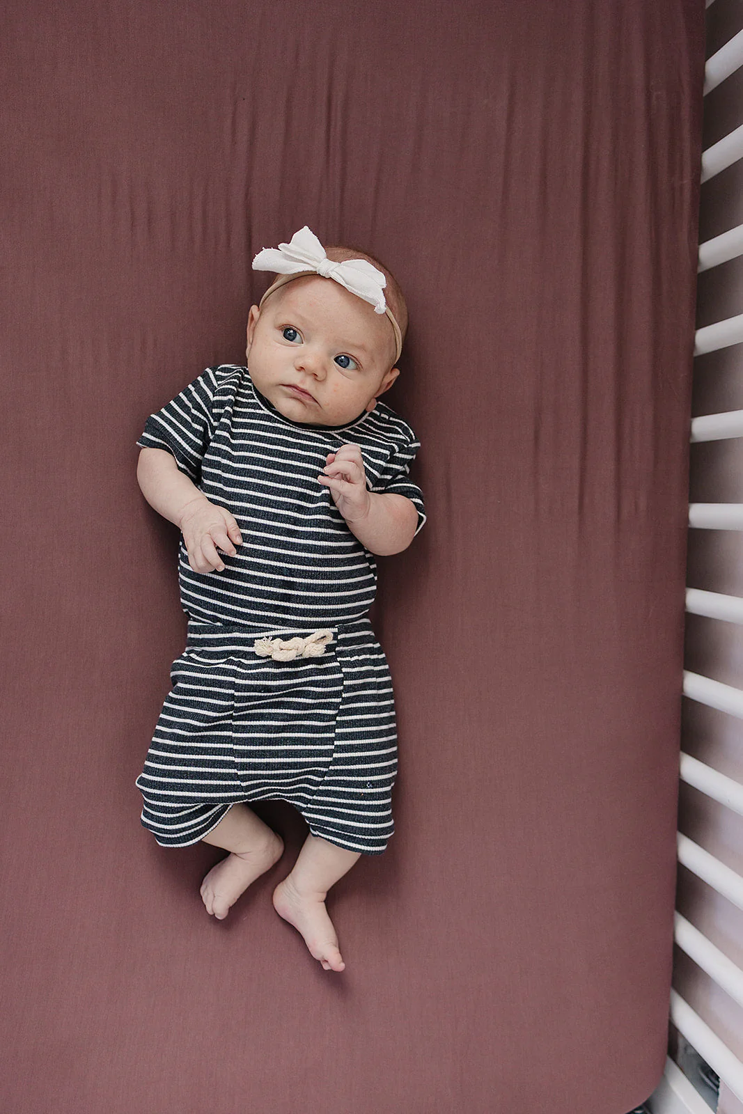 Plum Bamboo Stretch Crib Sheet - Image 2