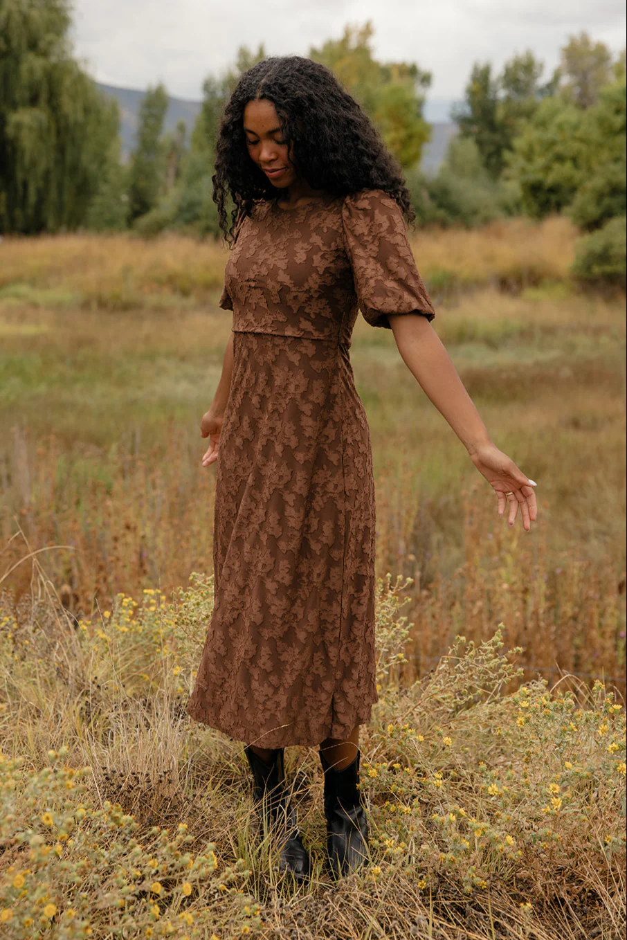 Pressed Petals Floral Embossed Dress - Image 2