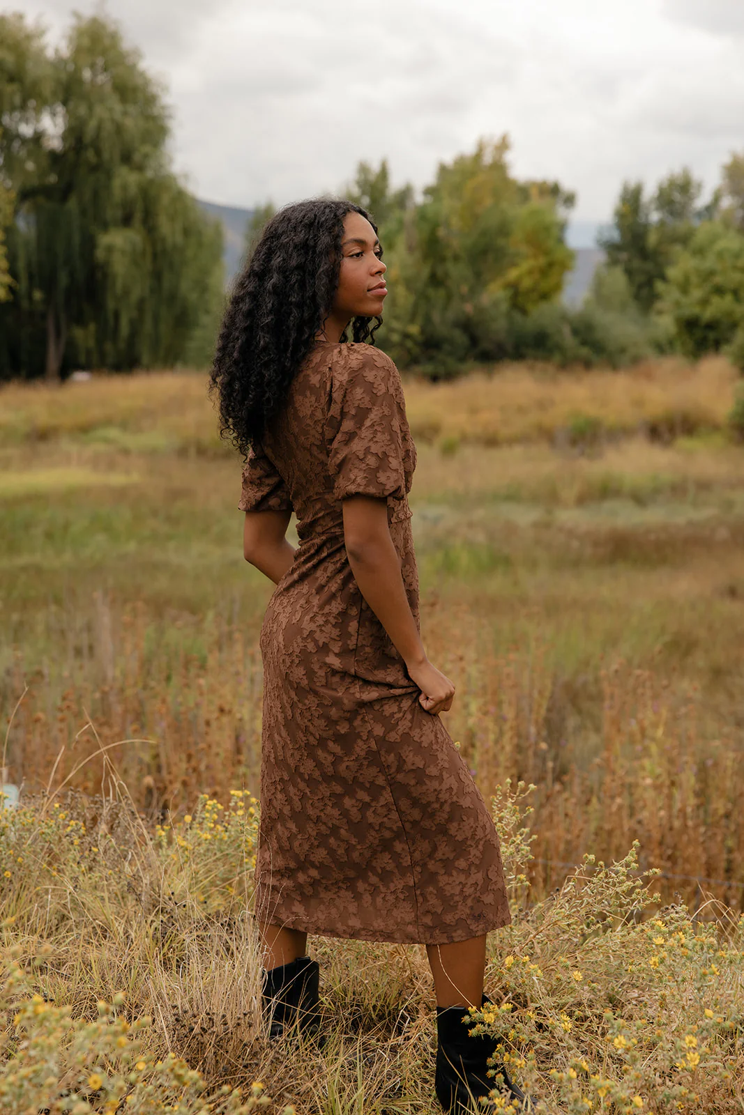 Pressed Petals Floral Embossed Dress - Image 5