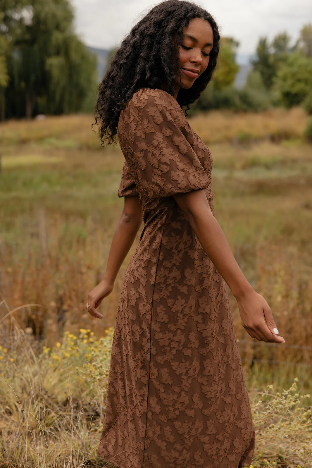 Pressed Petals Floral Embossed Dress - Image 6
