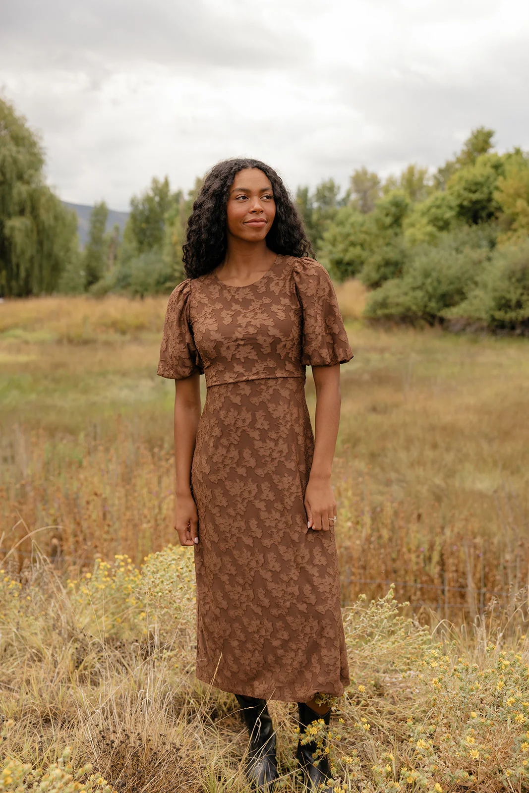Pressed Petals Floral Embossed Dress - Image 7
