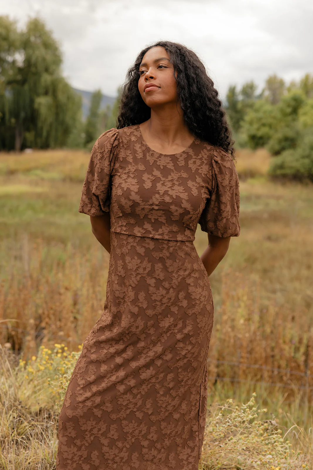 Pressed Petals Floral Embossed Dress - Image 9
