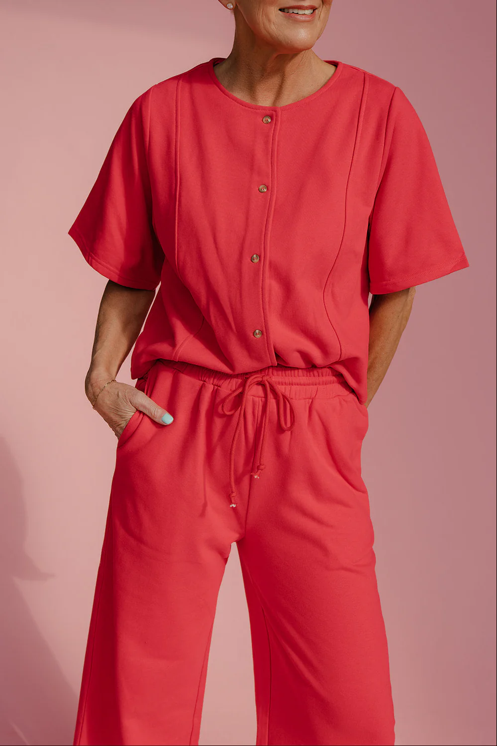 Red Hot Button Blouse - Image 2