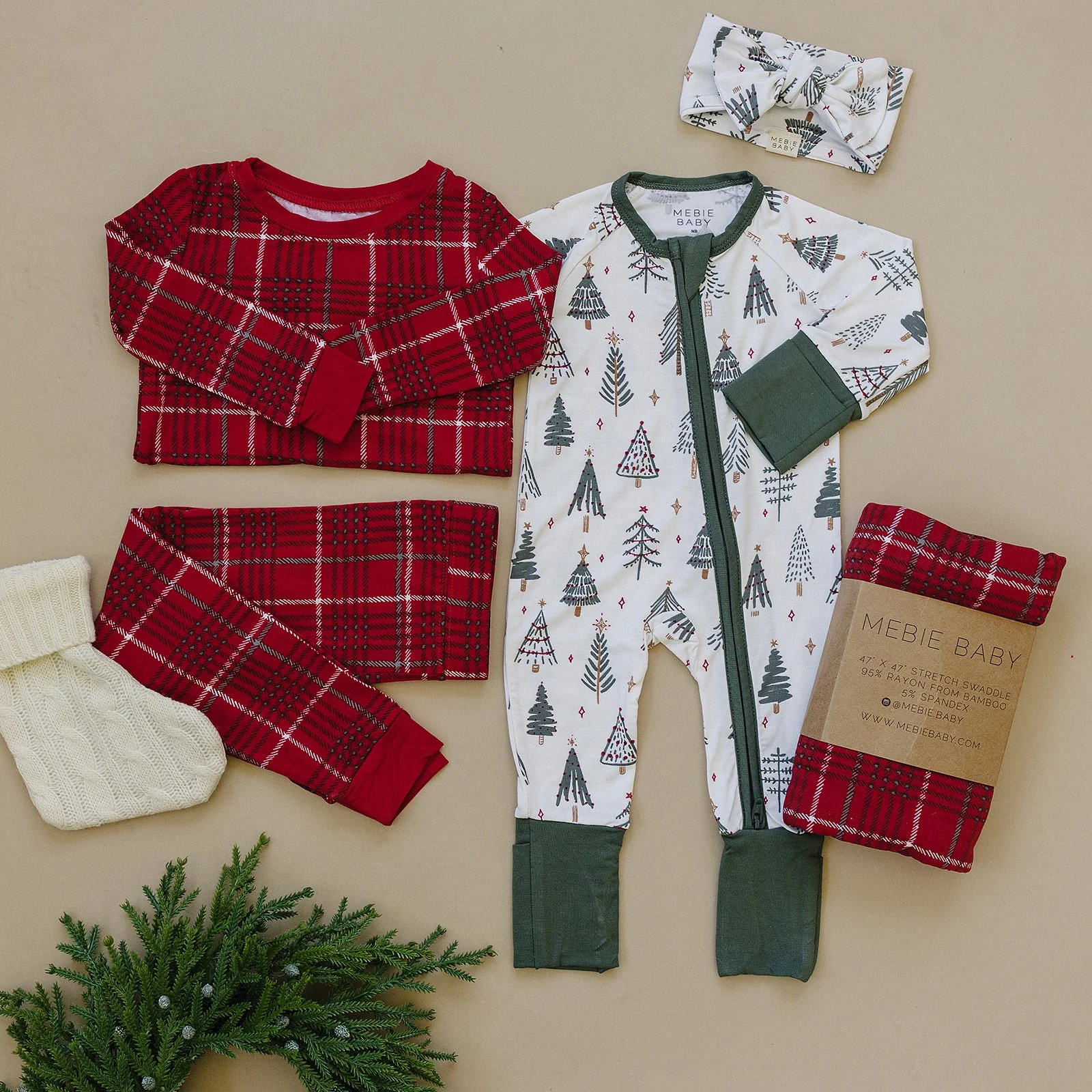 Red Plaid Bamboo Cozy Set - Image 4