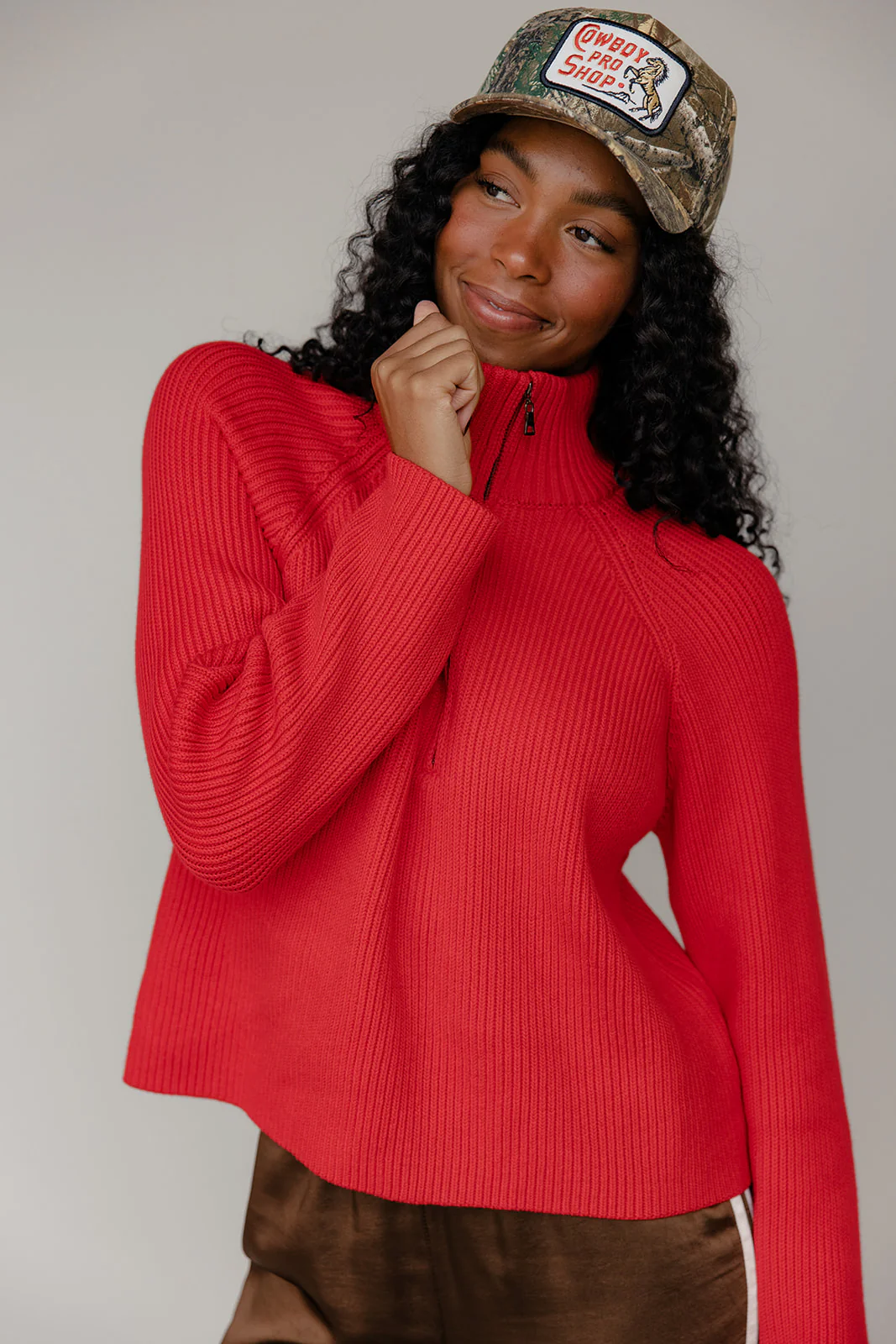 Redline Zip Henley Sweater