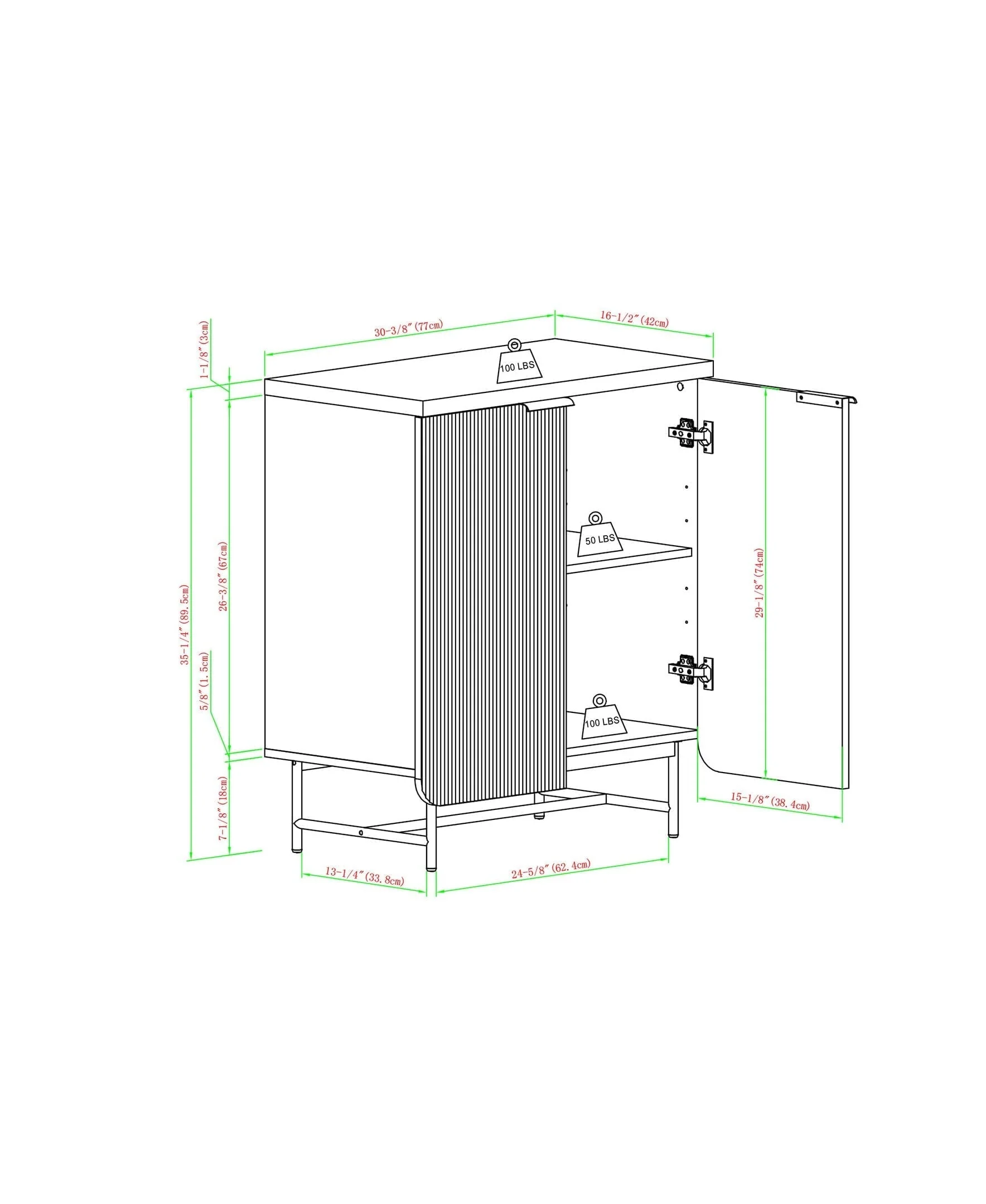 Reema Scandinavian Accent Cabinet - Image 6