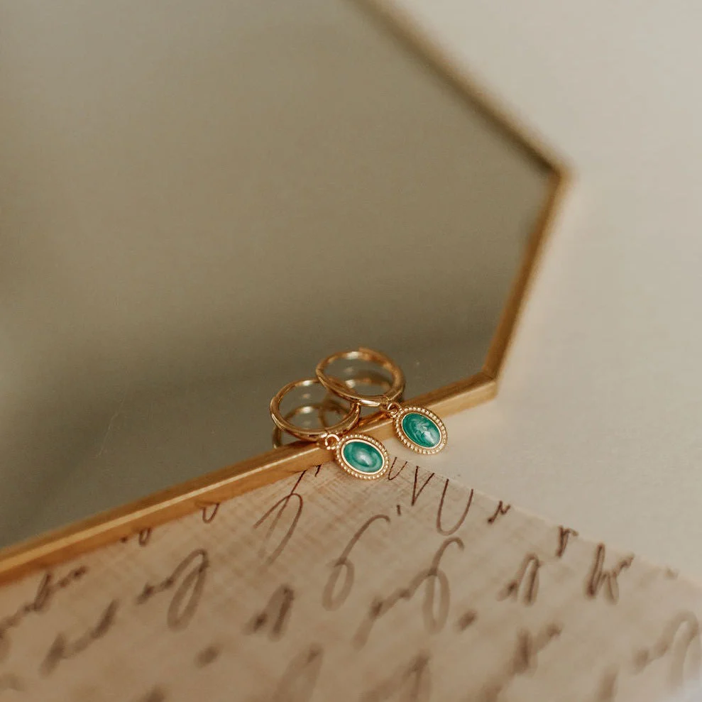 Riley Turquoise Hoops - Image 3